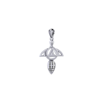 Goddess with AA Recovery Symbol Sterling Silver Pendant TPD6347